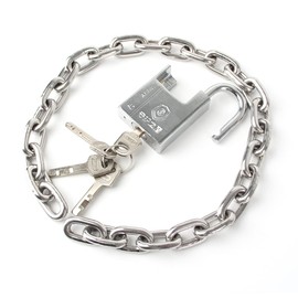 Security Chain and Lock Kit,Chain Locks,Chain Length with 2 Inch Length40mm Cut Proof Lockfor Bikes, Lockers, File Cabinets, Wardrobes, Small Fences, Refrigerator Door,Scoote