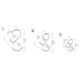 Yesmin 20 Pack in Pack S Shaped Hooks Hanging Hooks Hangers for Bathroom, Bedroom, Office and Kitchen(Silver & Medium)