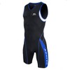 Aropec Men's Triathlon Panther Lycra Suit - Black/Blue/White, Small