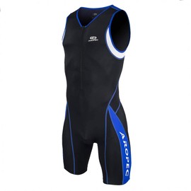 Aropec Men's Triathlon Panther Lycra Suit - Black/Blue/White, Small
