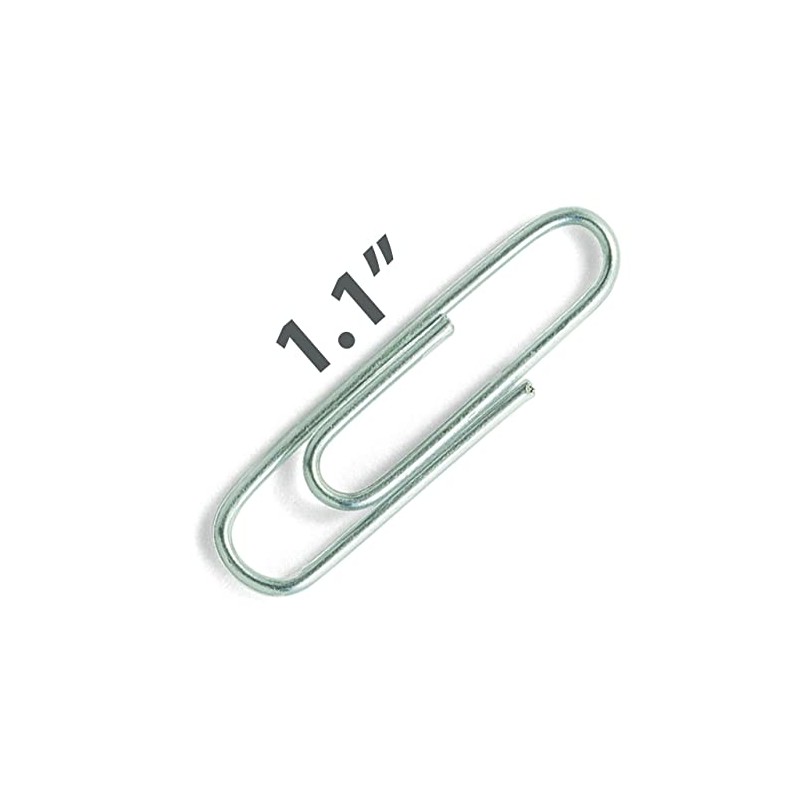 Officemate OIC Standard #2 Vinyl Coated Paper Clips, Translucent Silver,