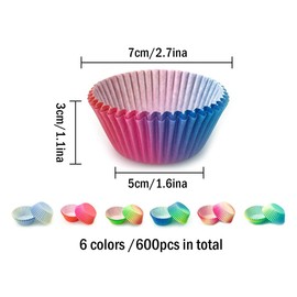 Hitopin Pack of 600 Muffin Cases Paper, Muffins Baking Cups, Cupcake Moulds, Paper Muffin Moulds, Paper Cupcake Cases for Baking, Dessert, Party, Birthday, Wedding, Christmas Decoration