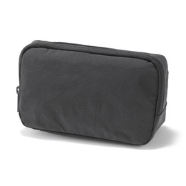 Wrinkle Nylon 84473937 Wide Opening Pouch, Dark Gray, L, Approx. 7.1 x 4.5 x 2.8 inches (18 x 11.5 x 7 cm)