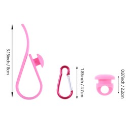 Vagocom Hook Set Charms Accessories for Bogg Bags and Simply Southern Tote - Insert Hook Holder with Small Key Chain Clip for Small & Large Beach Tote - Multiple Color Options(Pink)