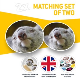 Vinyl Stickers (Set of 2) 7.5cm - Koala Bear Close Up Australia #21762