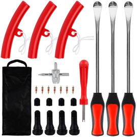 JABNOW Pack of 24 Tyre Assembly Tool, Motorcycle Mount Iron with 3 Rim Protection Kit, Fully Equipped Tyre Changer Lever, Tyre Changer for Motorcycle, Bicycle, E Scooter, Car