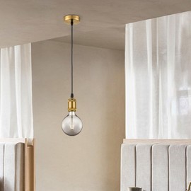 Home Sweet Home Modern Pendant Lamp Bronze Vintage G125 Length 100 cm Smoke Pendant Lamp with LED Lamp 4 W 120 lm 1800 K Dimmable Pendant Light Suitable for Living Room Bedroom