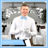 PAFUWEI Men's Pre-Tied Bow Tie, Tux Bowtie Solid Color Neck