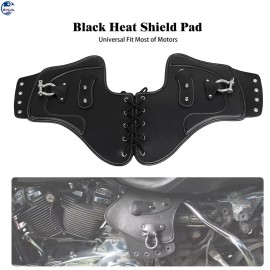 Unbranded Motorcycle Heat Saddle Shield PU Leather Deflector Fit For Harley Bikes Touring