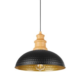Diyel Farmhouse Pendant Light Kitchen Island, 12 Inch Large Dome Modern Industrial Hanging Lamp Ceiling Mounted with Hammered Metal, Rustic Country Bar Chandelier for Hallway Entryway Dining Room