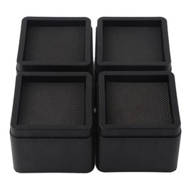 4PCS Durable Stackable Bed Risers Black Square MoisturE proof Insect Proof Furniture Legs