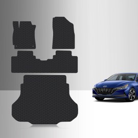TOUGHPRO Full Set Floor + Cargo Mats Accessories Set for Hyundai Elantra All Weather Heavy Duty (Made in USA) Black Rubber 2021 2022 2023 2024 2025