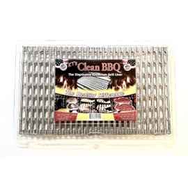 Clean BBQ - Disposable Aluminum Grill Liner. Set of 12 Sheets of Grill Topper