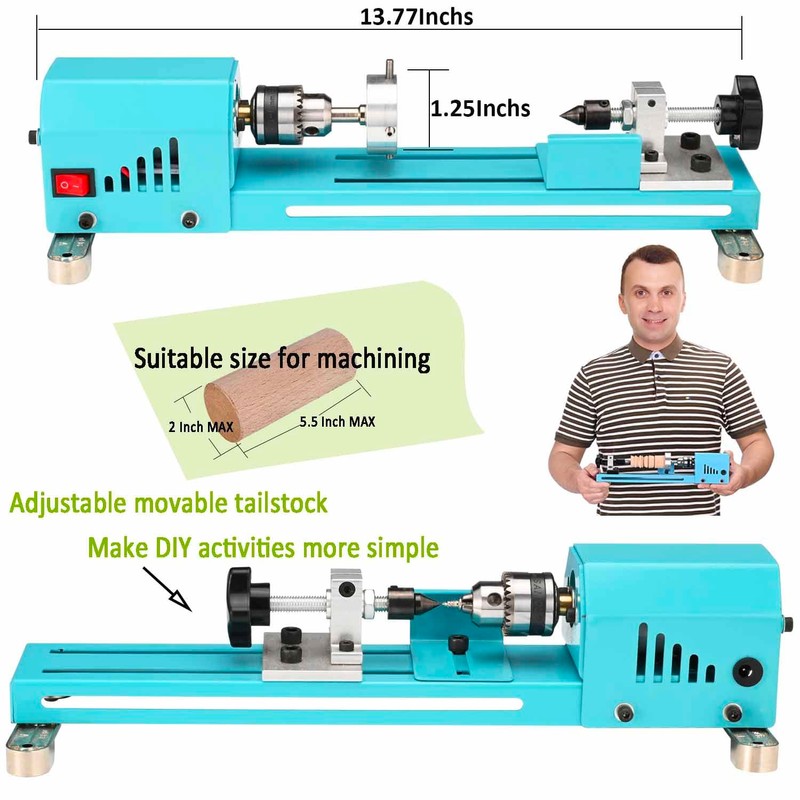 Mini Lathe Wood Lathe Machine Multi-Purpose Type Lathe Milling Cutting