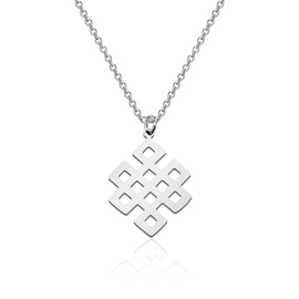 LBSBO Endless Knot Necklace Stainless Steel Buddhist Knot Necklace Infinity knot Necklace Yoga Necklace (Endless Knot Necklace)