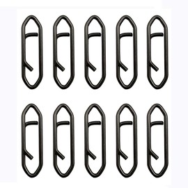 50 Pieces Fishing Snap Clips Stainless Steel Quick Release Snap Fasteners Swivels High Strength Fishing Swivels Clips for Outdoor Fishing (Black/M)