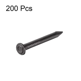 sourcing map Hardware Nails Carbon Steel Point Tip Wall Cement Nail 25mm(1") 2.5mm Rod Dia Black 200pcs