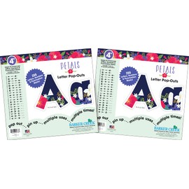 Barker Creek 4" Letter Pop-Outs 2-Pack, Petals, Jazz Up Your Bulletin Boards with These Colorful Letters, 510 Upper and Lowercase Letters, Numbers & Punctuation Marks, 4" (3982)