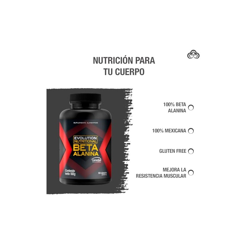 EVOLUTION, Beta Alanina, Suplemento Alimenticio, Carnosina, Aminocidos, Sin Gluten, Sugar
