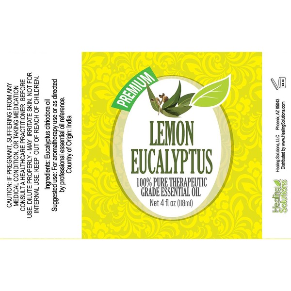 Healing Solutions Lemon Eucalyptus (120ml) 100% Pure, Best Therapeutic Grade Essential Oil - 120ml / 4 (oz) Ounces