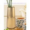 Serene Spaces Living Small Gold Cylinder Metal Vase, Elegant Flower