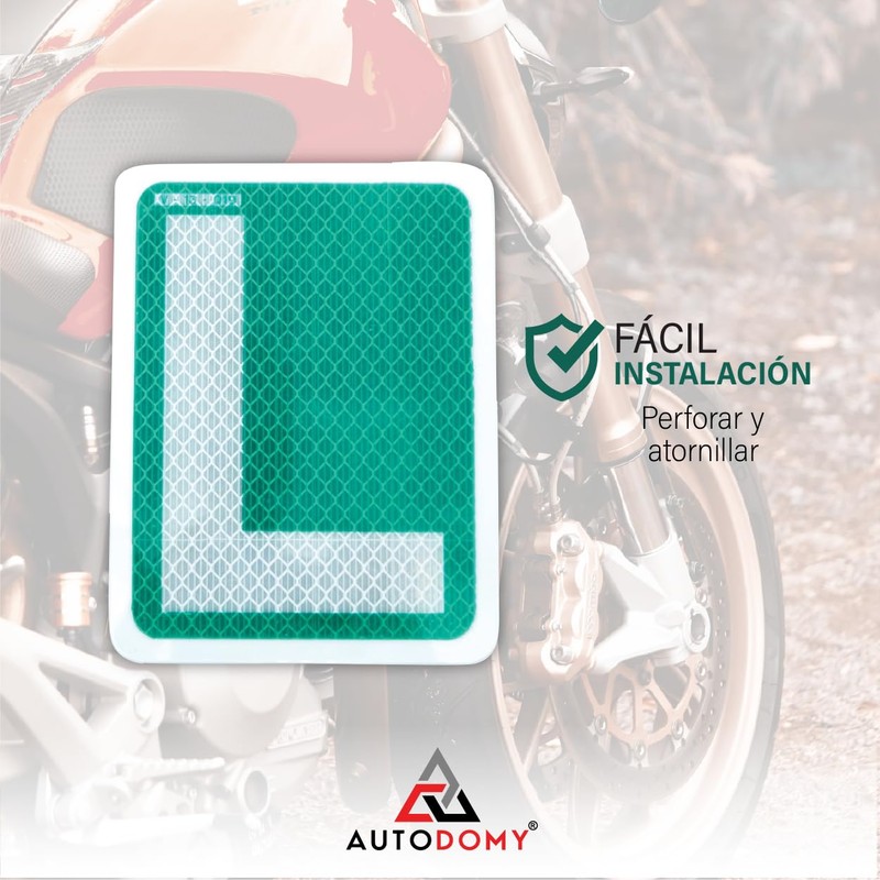 Autodomy Motorcycle Moped Reflective L Shield
