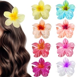 OFKP 8 Pcs Flower Hair Clips, Strong Hold Hair Cute Hair Claw Clips, Hair Accessories for Women Girls, Nonslip(Coloured)