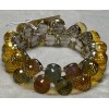 Crystal Avenue Multi Color Lucite Bead On Silver Tone Stretch
