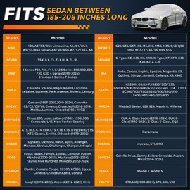 Kistrba Kistrba Hail Car Cover for Sedan 185-206 Inches Long, 4-Layer Thickened Cotton Fabric Cover Protector, Custom Fit Folding Sun Shade Protection Blocker Windshield Cover