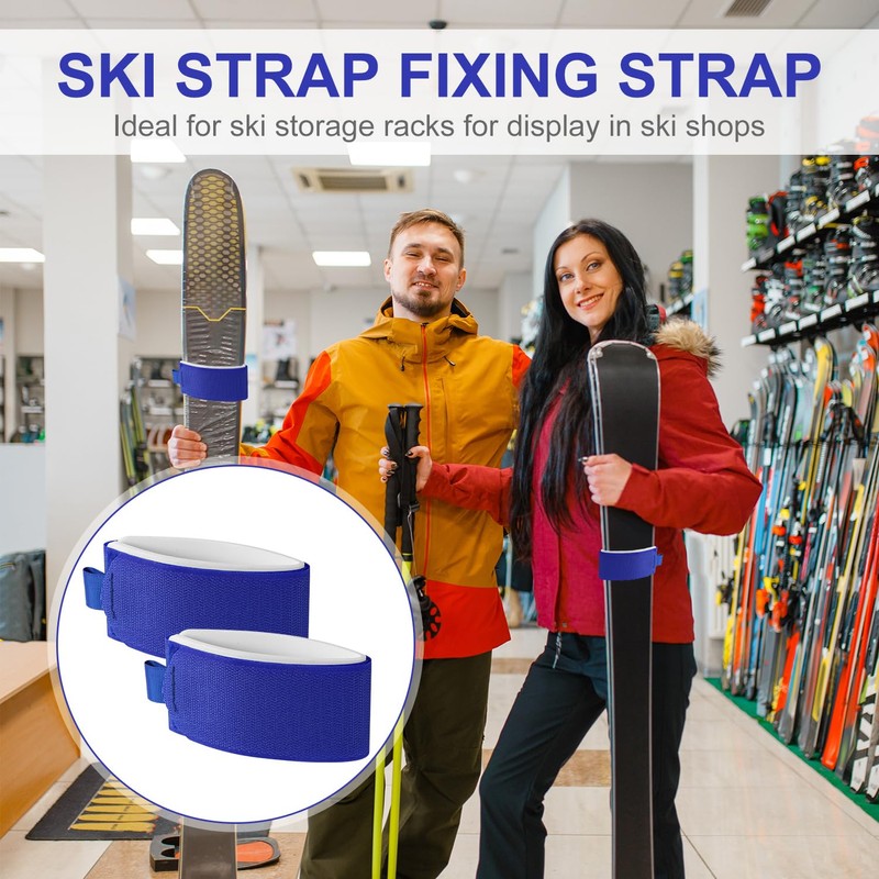 Pack of 8 Ski Fastening Straps, Adjustable Ski Straps for