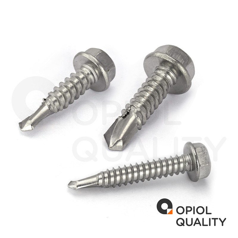 Self-drilling screws with hexagonal head and collar (shape K) 6.3