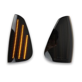 ZDEERAOTO LED Front Fender LED Side Marker Lights Amber Turn Signal Lamp Kit for Dodge Charger Daytona RT SE SRT8 SXT 2006-2010,Smoked Lens Side Bumper Marker Lamps,2pcs (Yellow LIght)