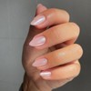 Chrome Light Pink False Nails Almond, KQueenest Chrome Press On