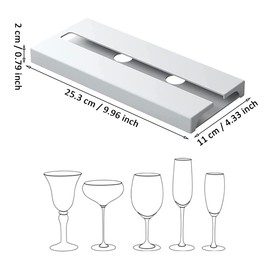 TTBDDM 2 Stück Umgekehrter Weinglashalter, Stemware Rack Weinglashalter, Weinglashalter Plastik, Weingläser Halter, Weingläser Halter für Zuhause, Bar, Küche, Restaurant (Weiß)