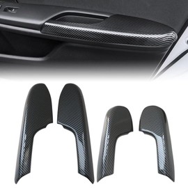 GRABOTE Upgraded 4 Pcs Carbon Fiber Inner Front Door Panel Armrest Cover Trim Interior Decoration Replacement for HONDA Civic 2016 2017 2018 2019 2020
