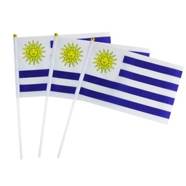 Uruguay Flag Uruguayan Hand Held Small Mini Stick Flags Decorations International Country World Flags For Party Festival Parades Parties Decor (20 pack) (Uruguay)