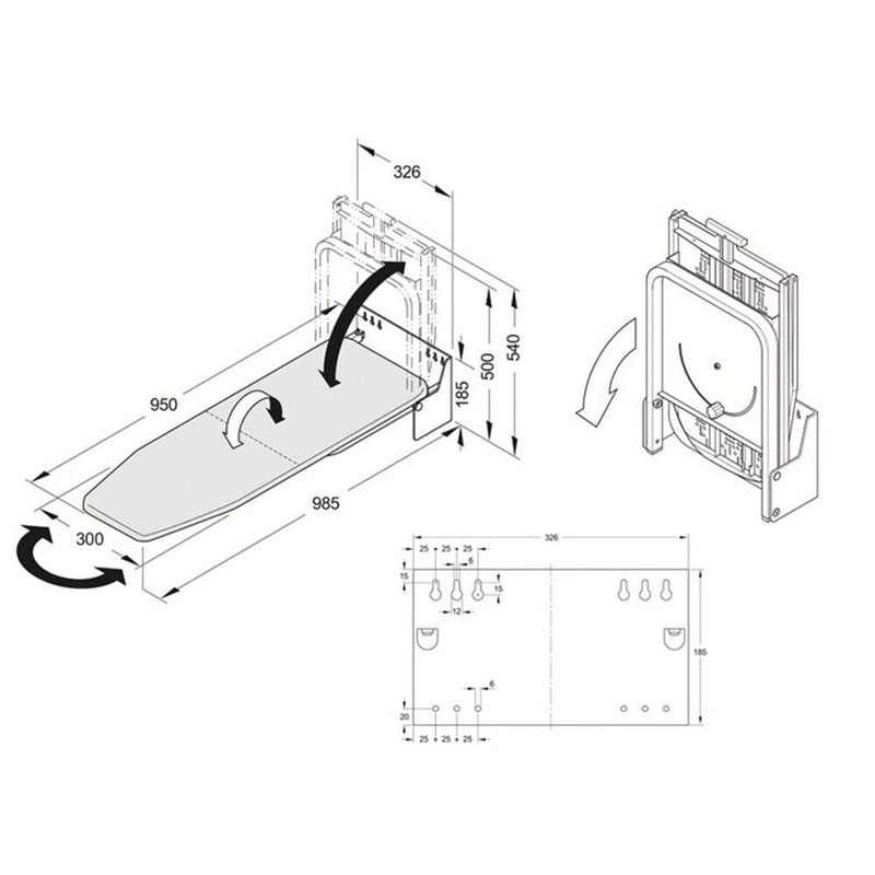 180°Rotation Wall-Mounted Ironing Board Foldable Clothes Ironing Table Pull-Out Stow