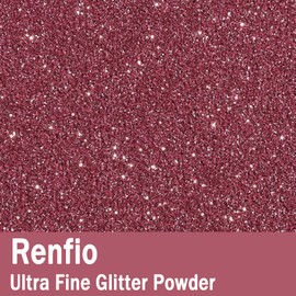 Renfio Ultra Fine Glitter Powder Metallic Resin Glitter 2.11 Oz (60g) PET Flakes Crafts Sequins 1/128" 0.008" 0.2mm Epoxy Chips Flakes for Tumblers Slime Decoration - Hawthorn Rose
