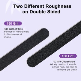 ネイルファイル 薄いエメリーボード ネイル用 100/180グリット ネイルファイル ナチュラルネイル用 マニキュア ペディキュアツール 家庭用 サロン用 50個