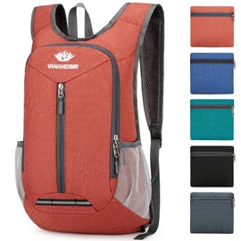 Esup 15L Lightweight Hiking Backpack Foldable Small Travel Backpack Packable Camping Backpack for Women Men (Dark Orange)