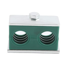 SagaSave Hydraulic Pipe Clamp with 2 Pipe Hole for Pressure Hydraulic Pipe Under 6.4Mpa Fixed Plastic Pipe Clamp Green 12.7mm