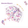MRTLLOA Kids Pink Unicorn Clear Bubble Umbrella, Toddler Grip Curved