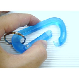 プラ・カラビナ（大）キーホルダー 【ブルー2個入り】