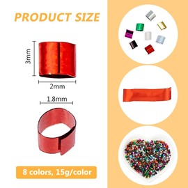 DICOSMETIC 8 Colors 120G Crispy Bingsu Beads for Slime Iridescent Soft Straw Tube Beads 3D Glitter Plastic Beads Assortment Crunchy Slime Microbeads Supplies Dark Colors Beads, 1 Color/Bag