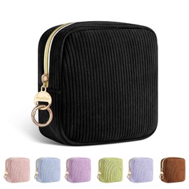 Tampon Storage Sanitary Pads Hygiene Bag for Sanitary Towels Storage Bag Periods Bag with Zip Organiser Nursing Pads Women's Tampons Sanitary Towels Women's Gifts for Girls (Black)