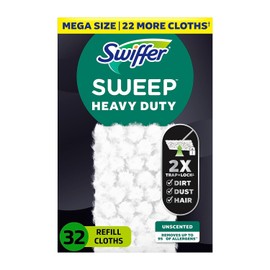 Swiffer 24322164 Sweeper Heavy Duty Dry Disposable Sweeping Cloths Pack of 32 (77198)