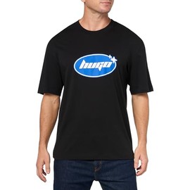 HUGO Oval Logo Cotton T-Shirt, Black Jade, L