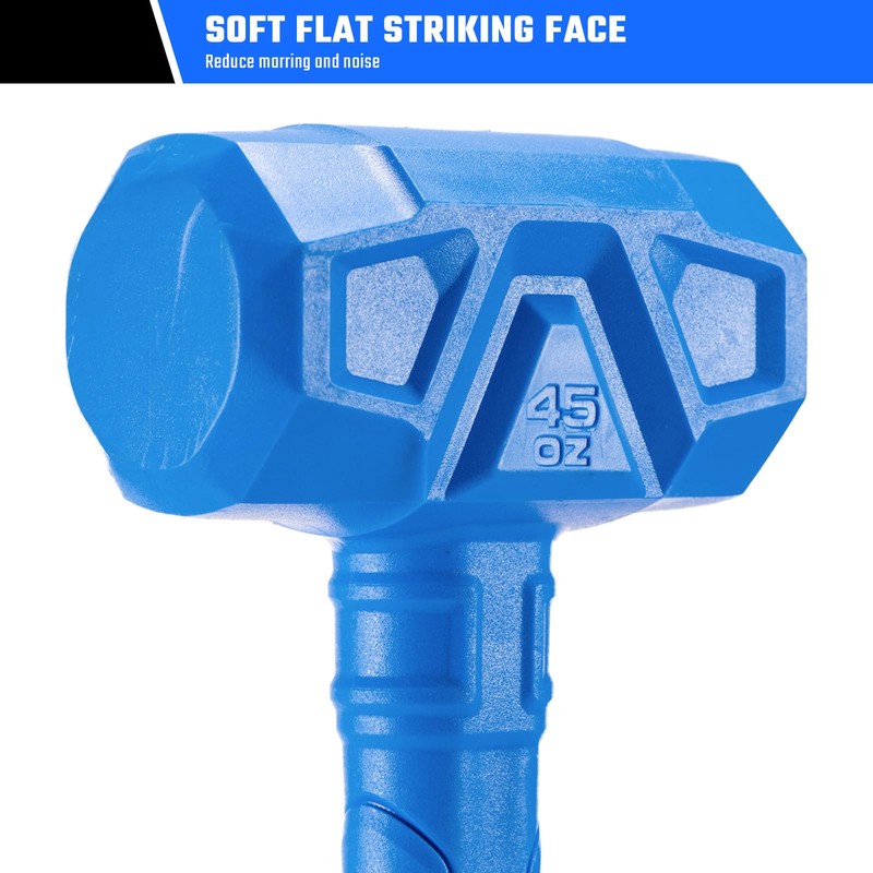 REAL STEEL Dead Blow Hammer with Carbon Steel Core Handle,