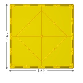 Large Magnetic Tiles Set 4 Piece Square Shape Building Blocks for STEM Learning & Fun Kit for Kids, Educational Playset for Boys & Girls 3+, Construction Toy Magnetic Tiles Square Only, Expansion Set