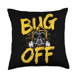 Bug Killer & Pest Controller Employees Designs Pest Control Technician Design for Exterminator Specialist Throw Pillow, 18x18, Multicolor